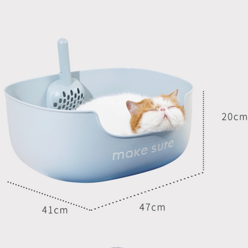 High Hardness Cats Litter Box Extra Large Durable Deepen Semi-enclosed Cat Toilet Spatter-proof and Easy Clean Pets Supplies