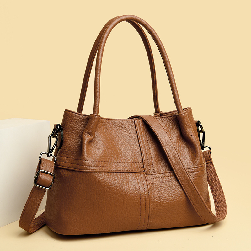 Bag 2025 New Women's Texture Soft Leather Commuting Tote Simple Shoulder Crossbody Bag