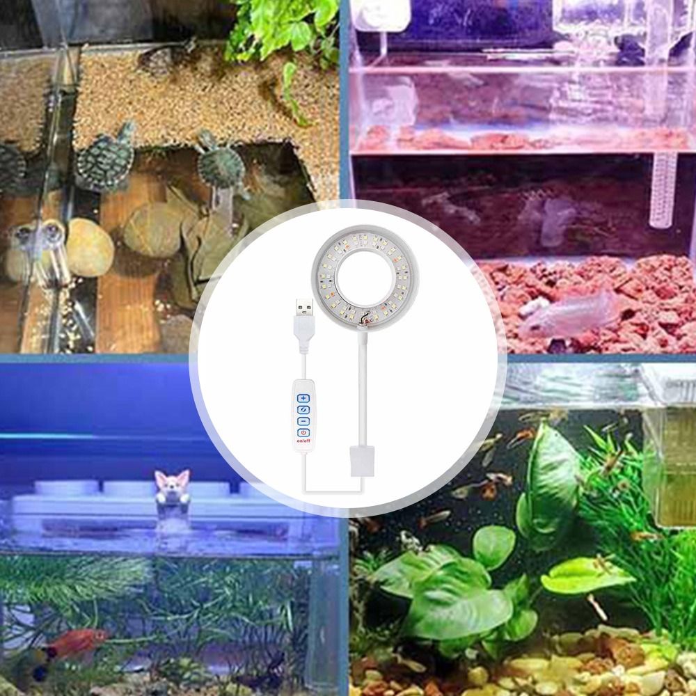 Rotatable Fish Tank Clip Lamp LED Full Spectrum Waterproof Water Grass Tank Spotlight USB Power 360-degree Aquarium Plant Light