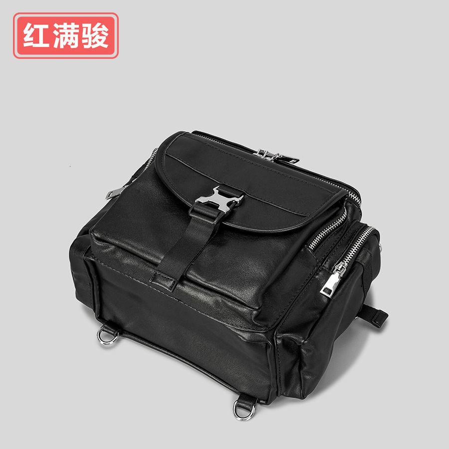 Designer Large Capacity Square Box Backpack For Women's Casual And Simple Soft PU Motorcycle With Multiple Pockets, Single Shoulder Crossbody Bag