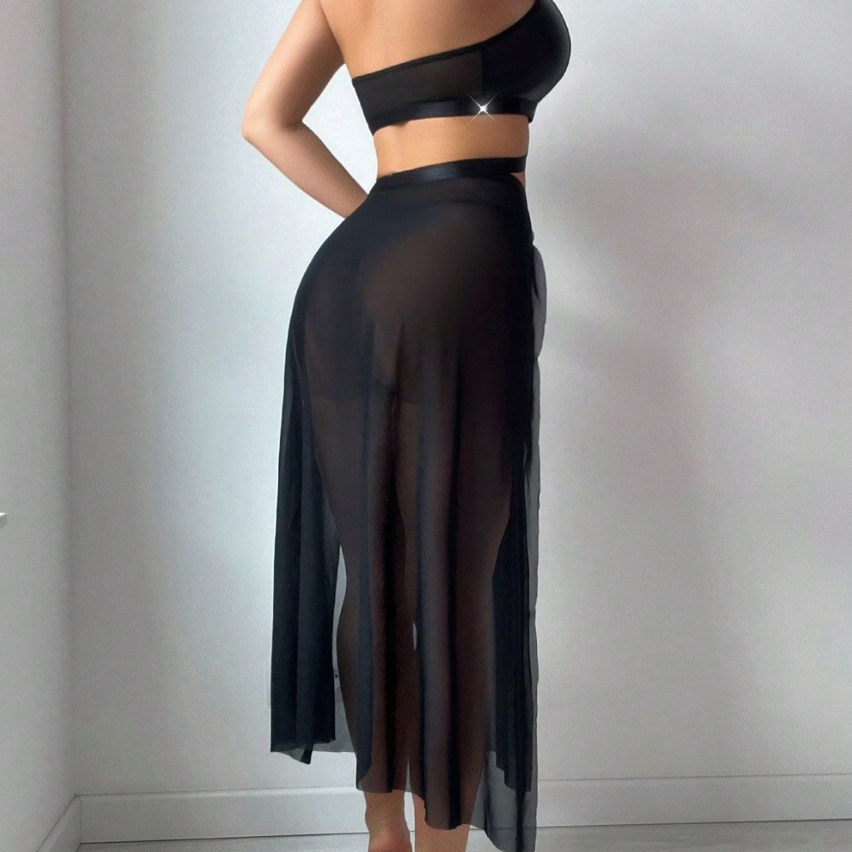 Women's Sleepwear Sexy Patchwork Mesh Perspective Lingerie Set For Women
