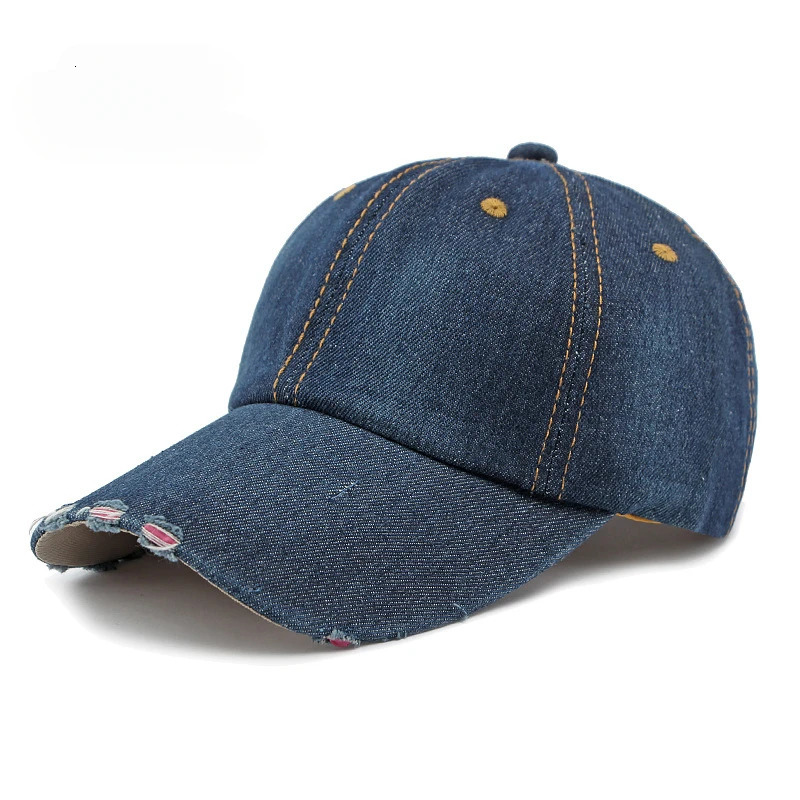 Washed Denim Baseball Cap Mens and Women Outdoor Sunscreen Visor Retro Old Cap Casual Jeans Sport Street Dance Hip Hop Sun Hat 250304