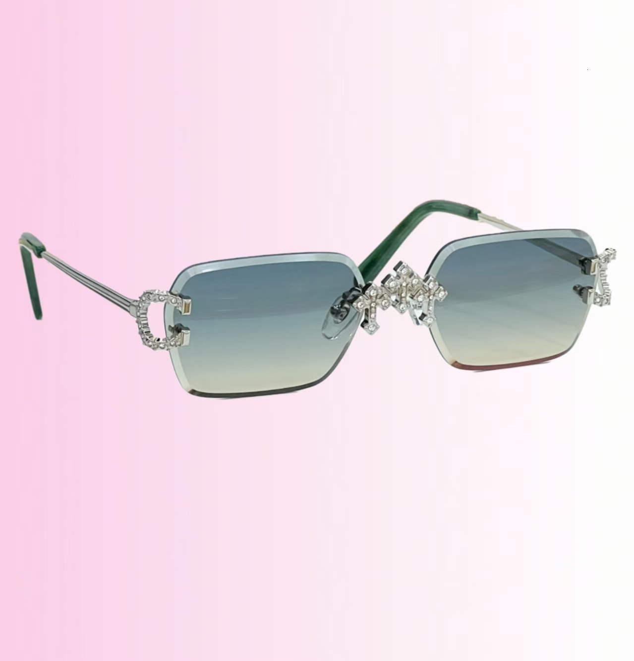 Mossany Fashion Sunglasses Rimless sparkling luxury crystal sunglasses