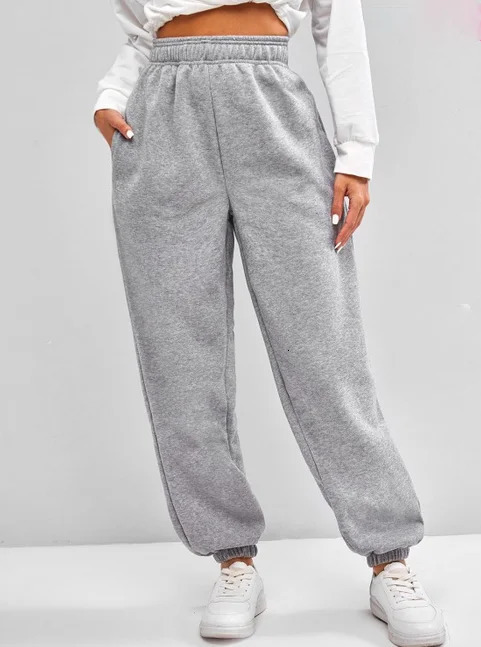 Comfortable High Waist Sweatpants for Women Stretchy and Soft Everyday Pants with Elastic Waistband 250304