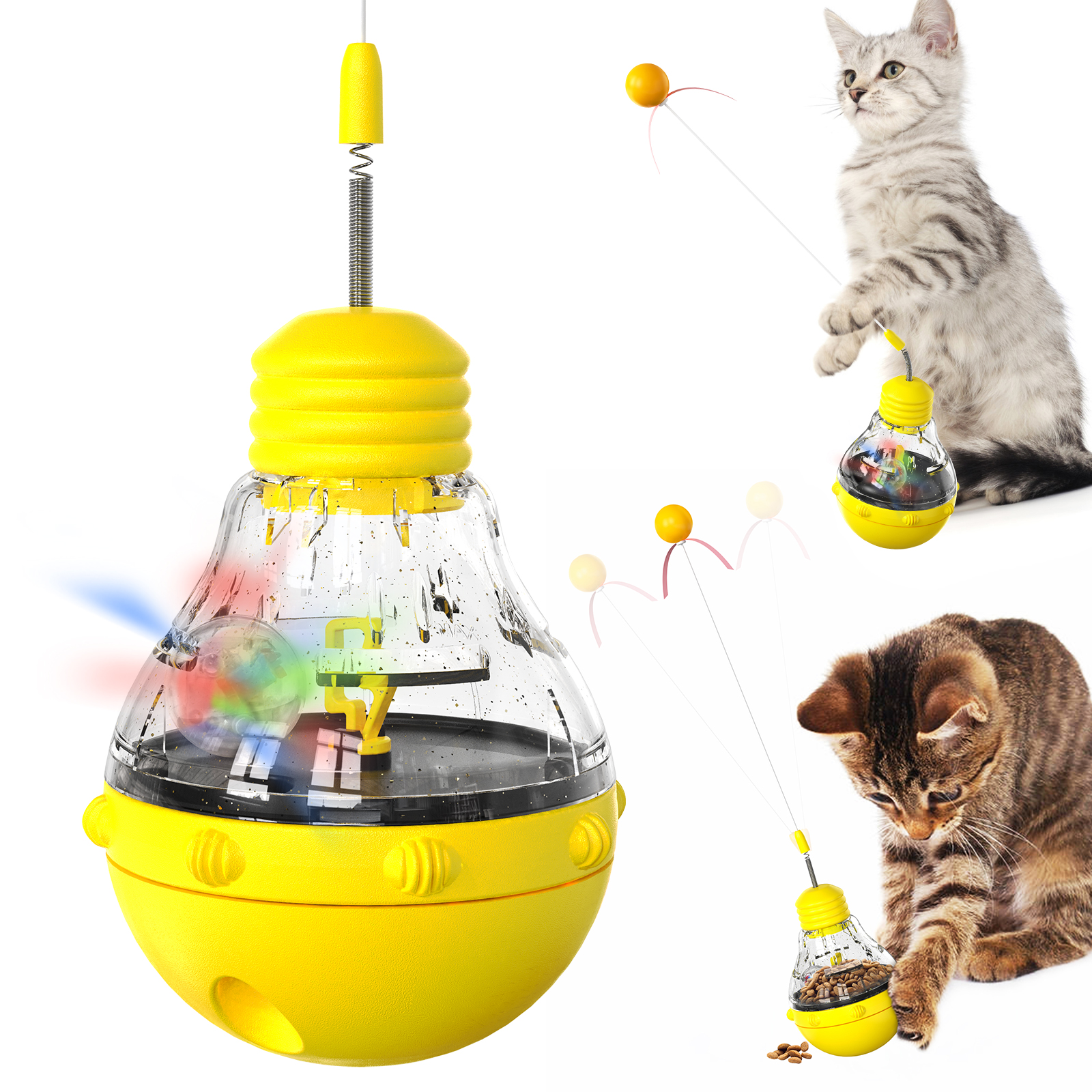 PARKER Magic Tumbler Teasing Cat light Bulb Scratch-Resistant Wear Leakage Food Ball Cat Toys