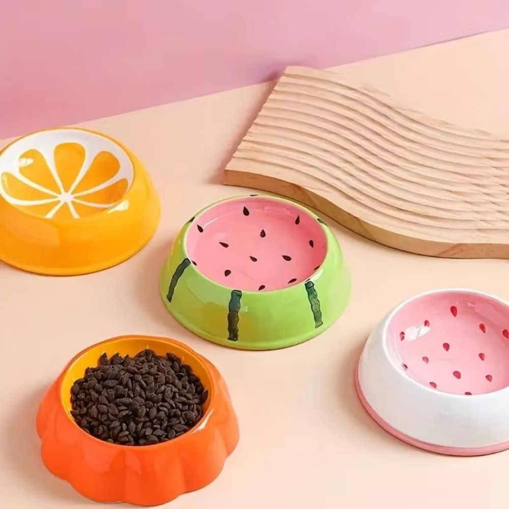 Pet Supplies Ceramics Pet Cat Food Bowl Strawberry Colorful Dog Food Bowl Cute Watermelon Water Bowl For Pet Dog Cat