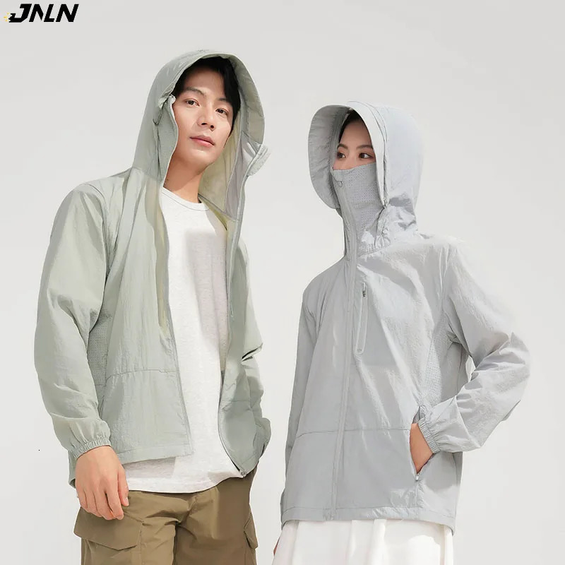 JNLN Womens Mens Waterproof Anti-UV Windbreaker Camping Climbing Trekking Hiking Jacket Unisex Quick Dry Sun Protection Coat 250304