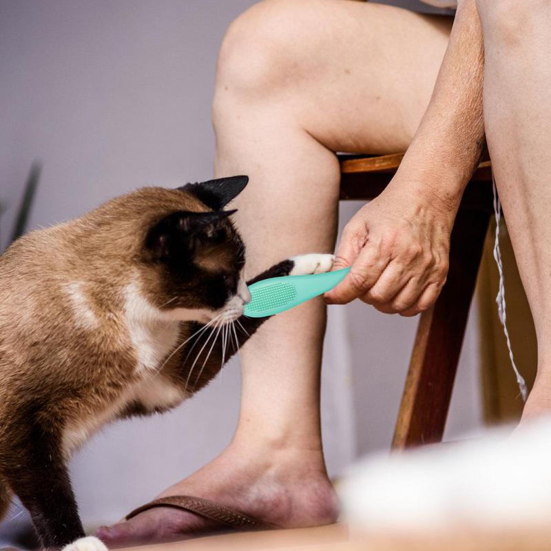 Cat Scrubber For Chin Soft Silicone Grooming Chin Scrubber Non-Slip Cleaning Brush Finger Multifunctional Pet Supplies For Cats