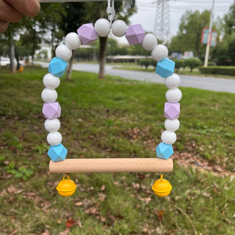 Cage Toys Non-slip Parrot Swing Hanging Environmentally Friendly Bird Swing Toys Natural Training Stand Holder Bird