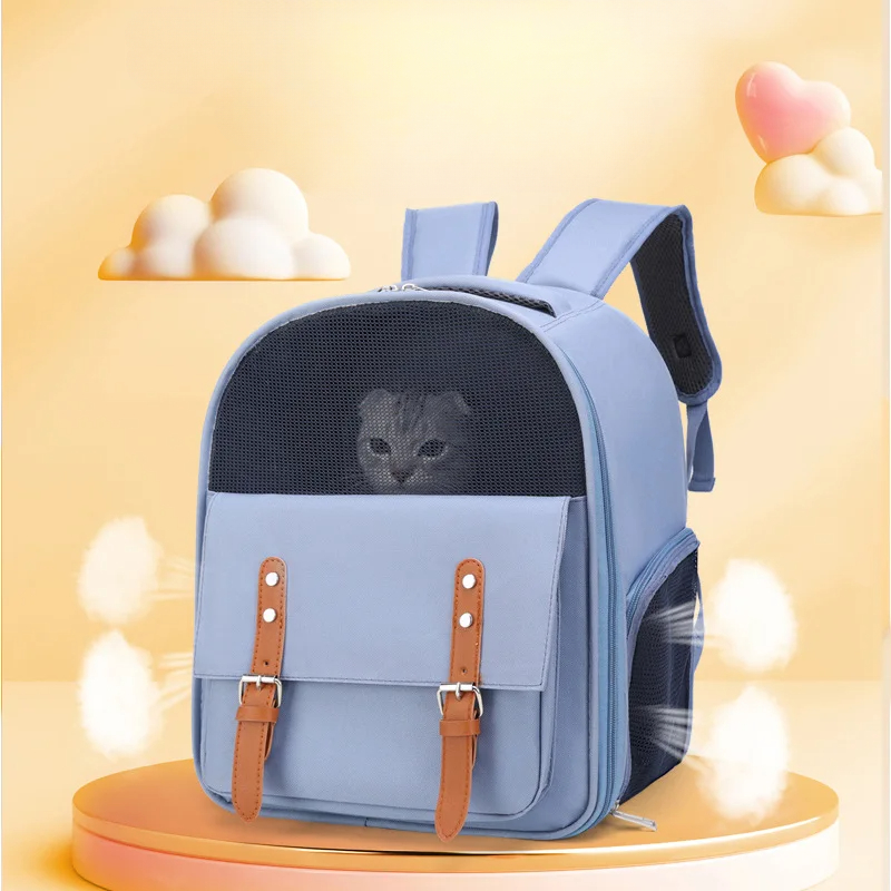 Pet Bag Carriers Portable Breathable Foldable Cat Dog Puppy Bags Outgoing Pets Backpack with Locking Safety Zippers