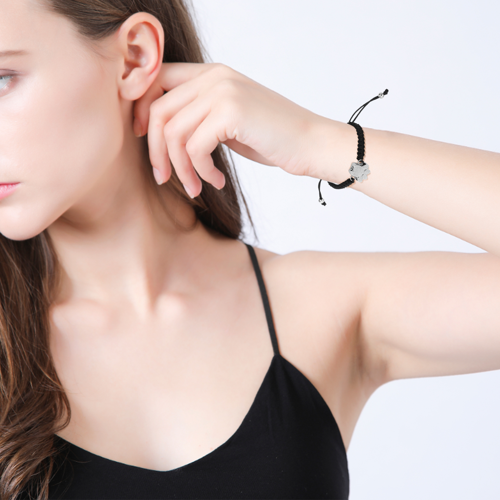 Cremation Bracelet for Pets Ashes Dog Paw Pendant Bangle Stainless Steel Memorial Urn Jewelry for Pet Remembrance and Keepsake