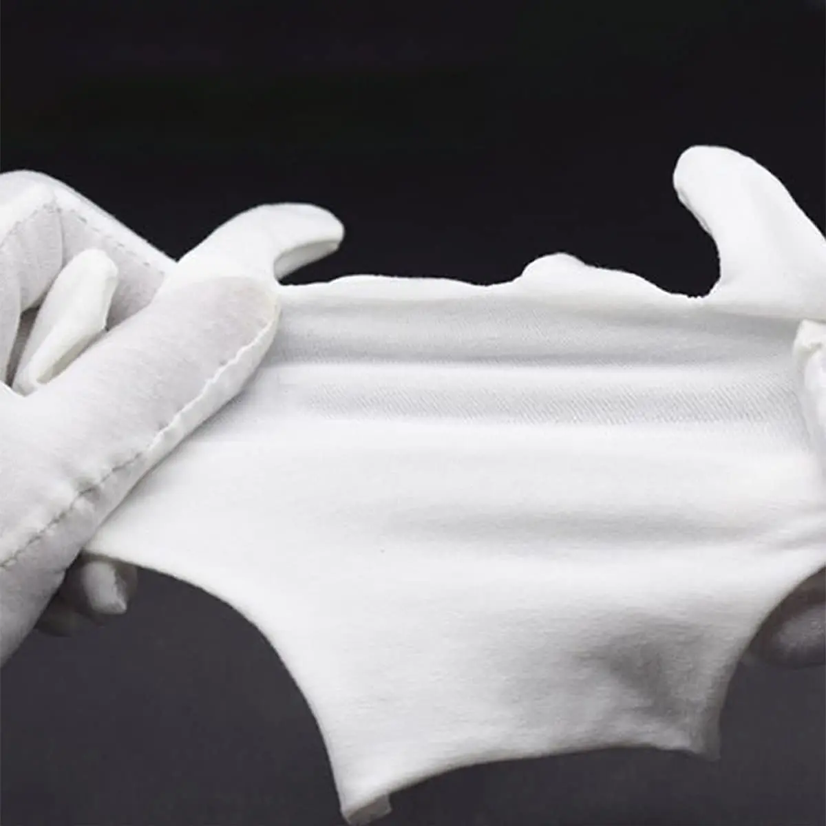 2Pairs White Cotton Gloves Thickened Stretchable Lining Glove Cleaning Glove Gardening Gloves Jewelry Gloves for Home Work