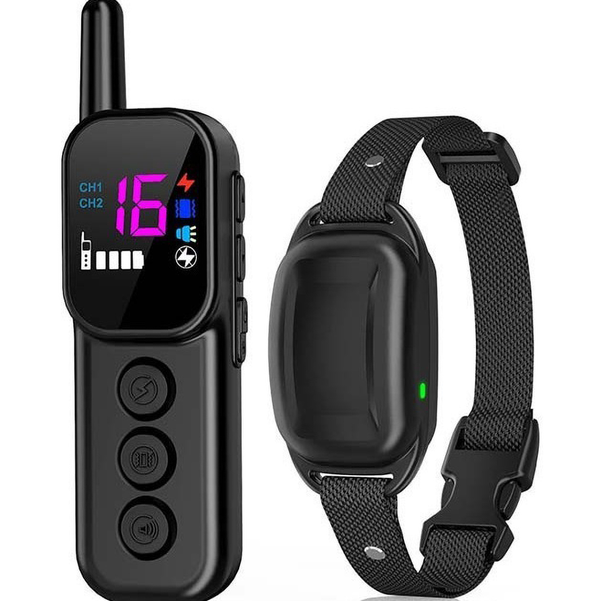 Dog Training Collar Wrap-Around Shock 1000ft Control Distance W/3 Training Modes Beep Vibration Shock Dog Anti-barking Collar