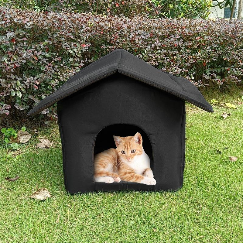 Outdoor Ferals Cat House Warm Waterproof Cold-Proof Kennel Cat Shelters Pet Supplies Oxford Cloth Windproof Ferals Cat House