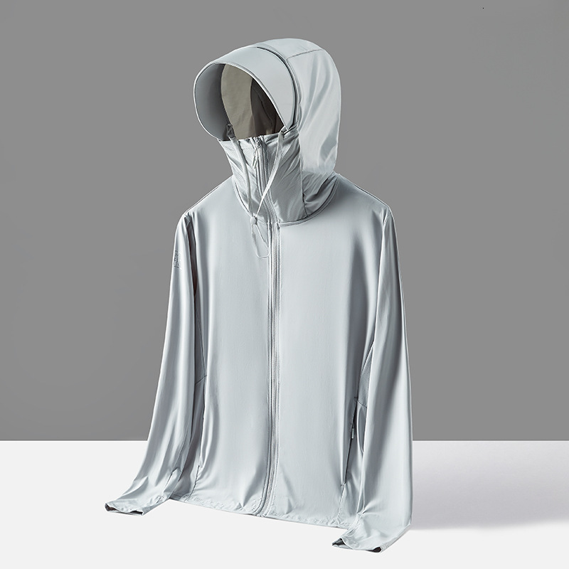 Original gauze cloud and ice men, detachable brim clothes for women, outdoor fishing, men's sunscreen clothes, large size tracksuit