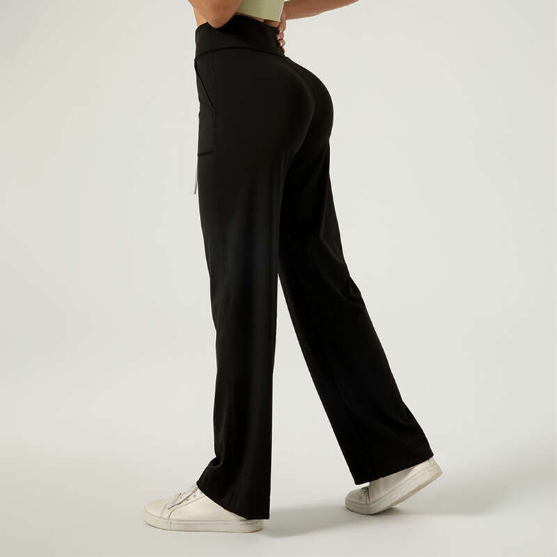 Zone Versatile Street Shooting Sports Drawstring Loose Nude Casual High Elastic Seamless Wide Leg Pants For Women KLMY