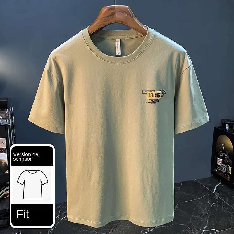 Summer High-End Short Sleevetmen's T-Shirt 2024 New Fashionable Printed Loose Fashion Versatile Stretch Top