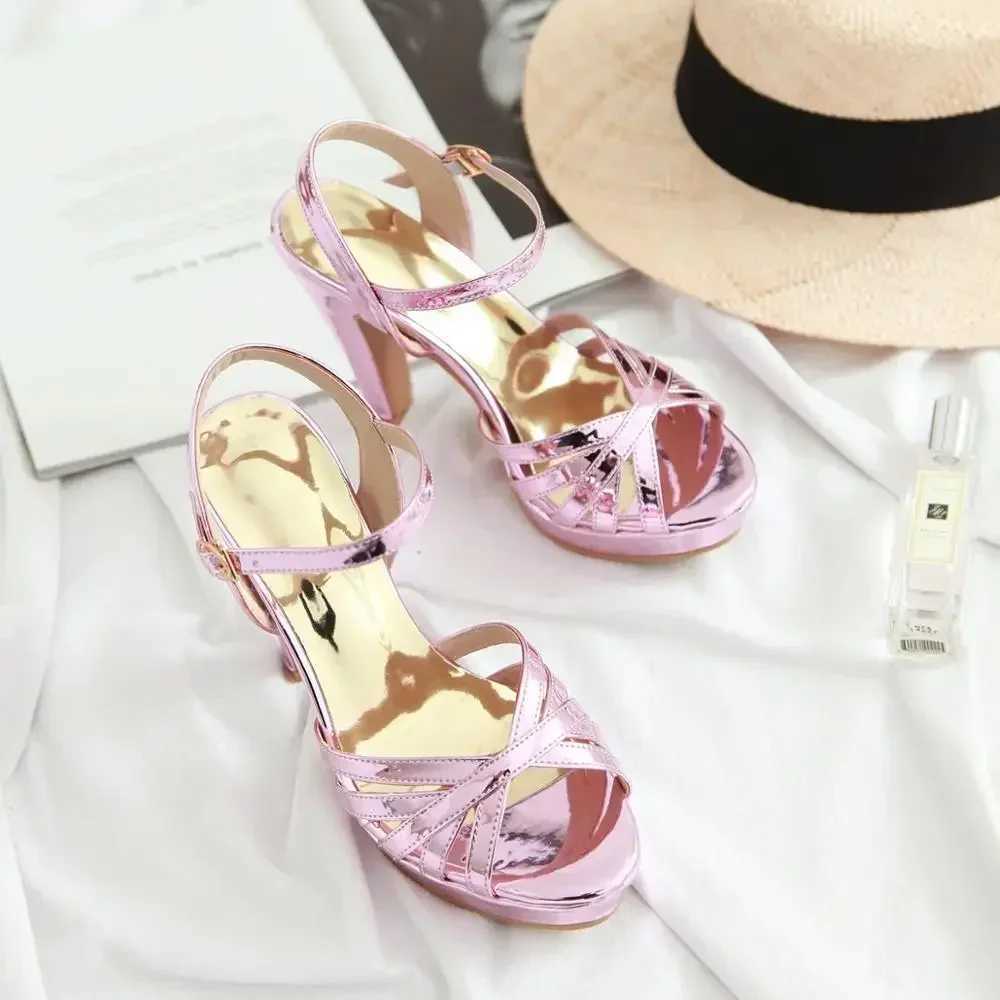Platform Woman Sandals Luxury Party Wedding Shoes Sexy High Heels Sandals Stilettos Fetish Womens Summer Shoes Gold Jewelry PinkXJ2500305