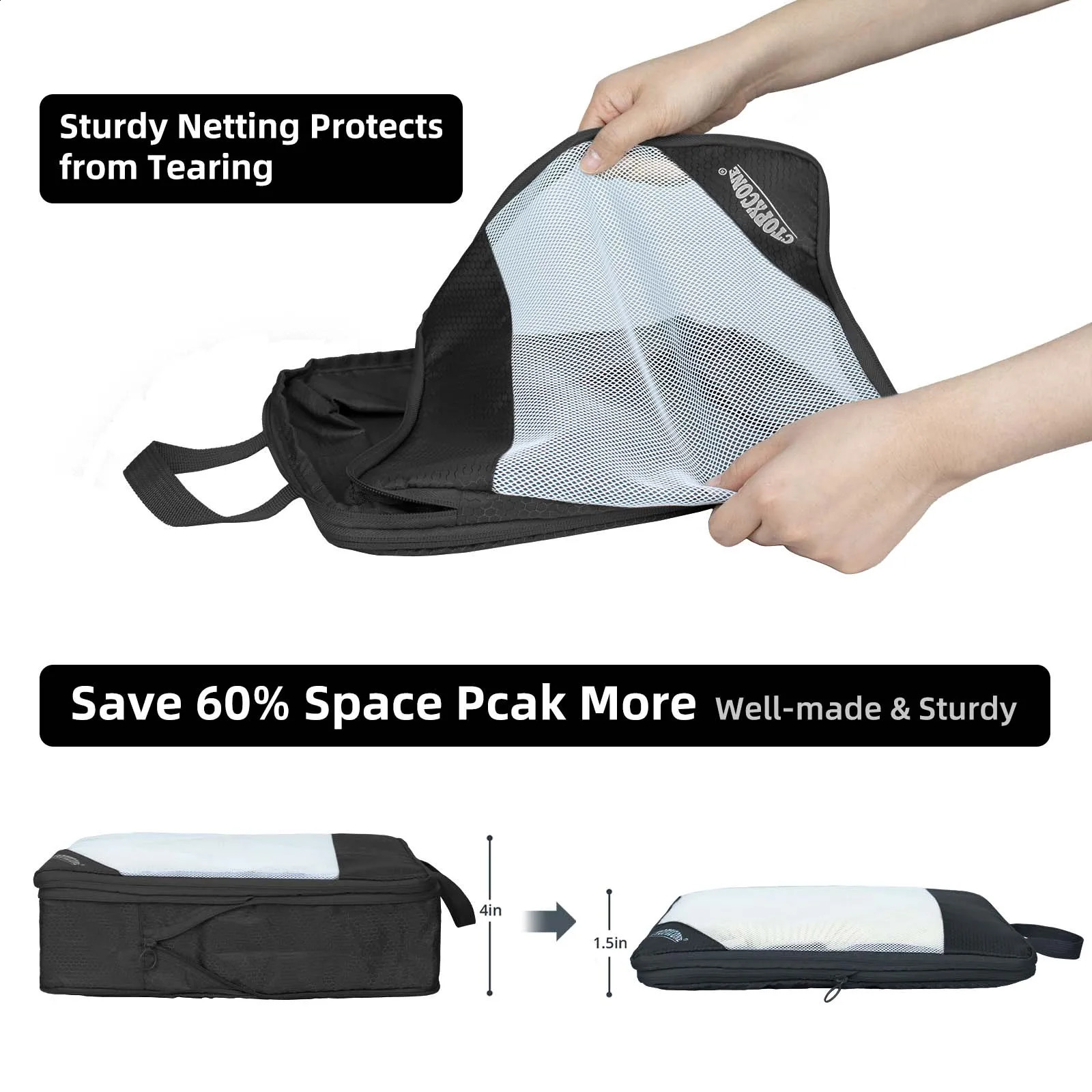Ship from US 7 Set Compression Packing Cubes for Suitcases Travel Luggage Organizers with Organizer Bag 250305FBB