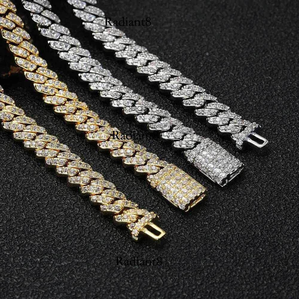 New 6mm Bg Iced Out CZ Zircon Hip Hop Personality Miami Cuban k Charm Bracelet for Men Women
