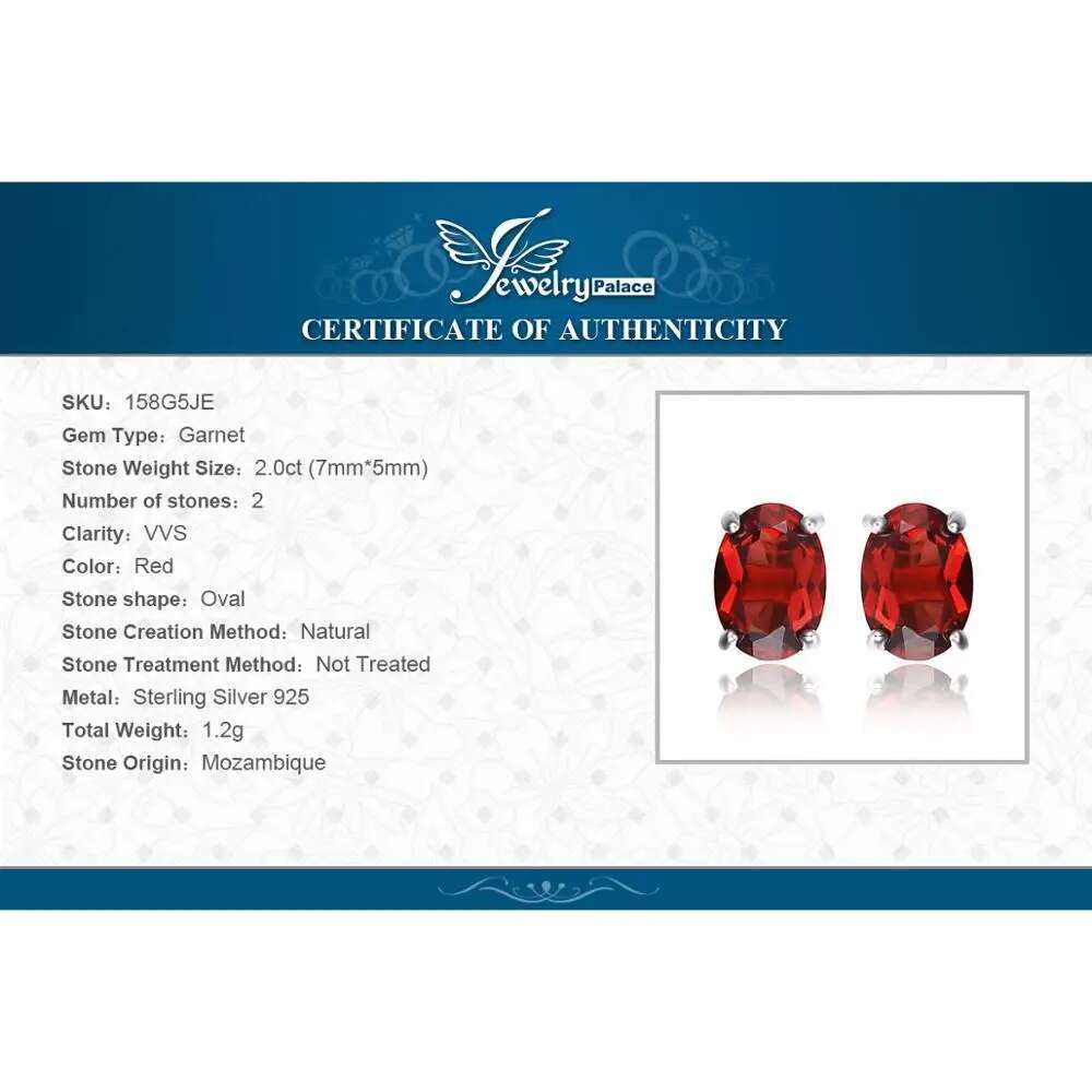 JewelryPalace Natural Garnet Amethyst Citrine Peridot Blue Topaz Sterg Sier Stud Earrings for Women Gemstone Jewelry