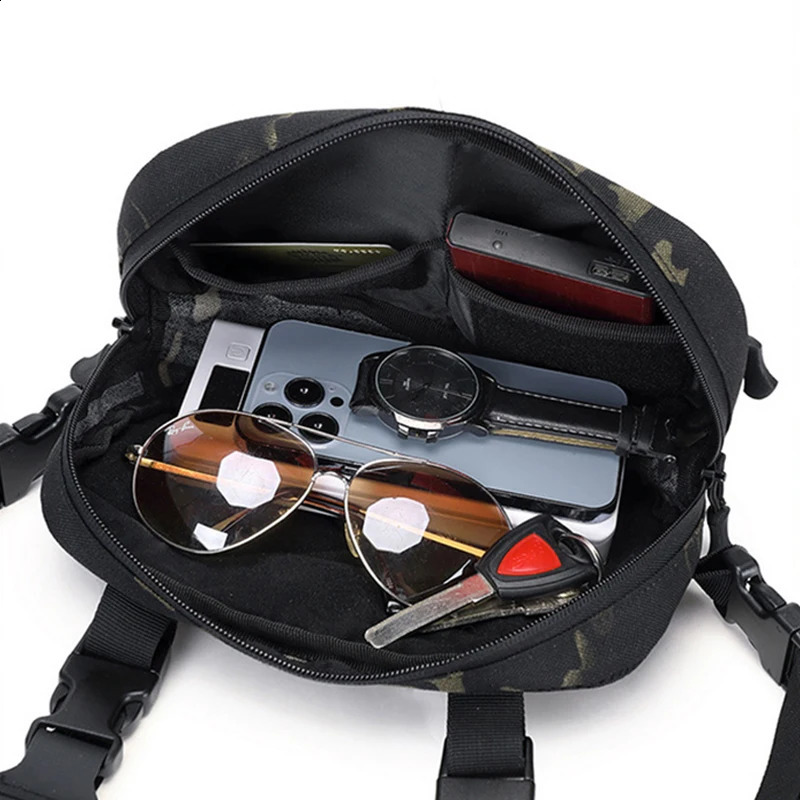 Mens Chest Bag Tactical Fishing Vest Backpack Travel Waterproof Molle Nylon Climbing Camping Backpacks Outdoor Rig Fanny Pack 250227