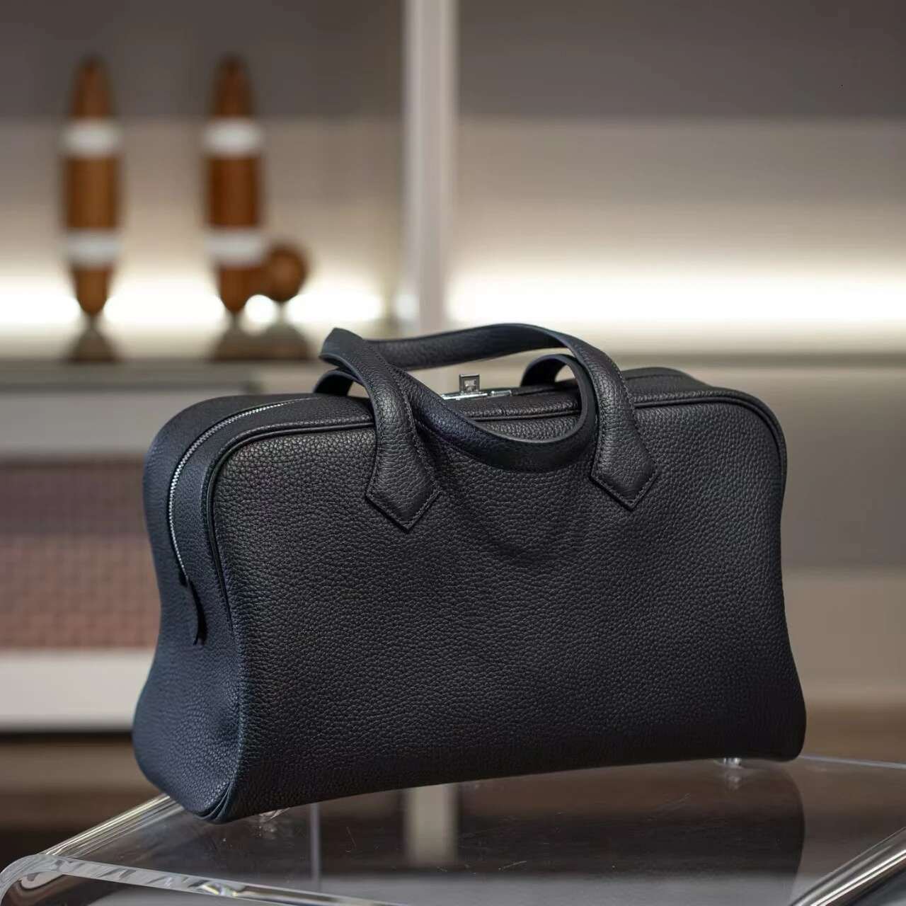 High Quality First Layer TC Cowhide Boston Baommuter Travel Light Large Capacity Handbag Casual Versatile