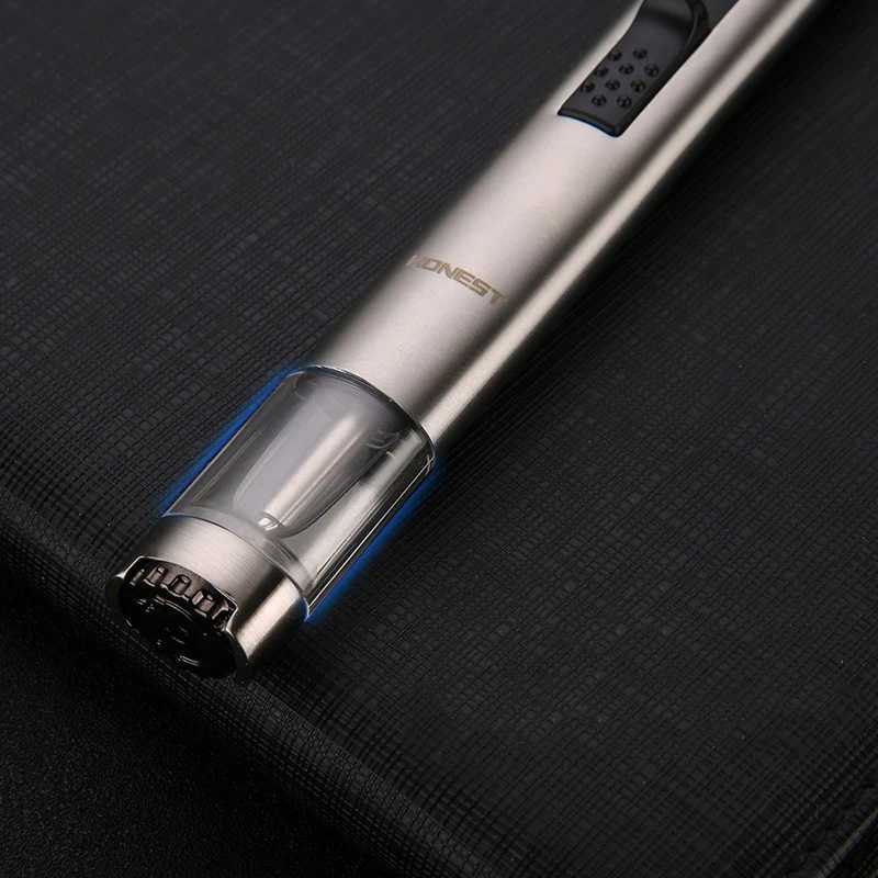 HONEST-Airbrush Torch Turbo Lighter Windproof Cigar Lighter Unusual Metal Jet Butane Gas Pipe Welding Lighter Kitchen GadgetT250305