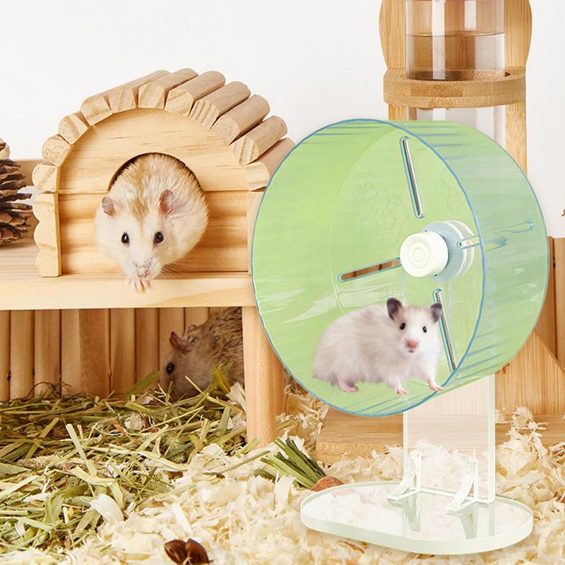 Small Hamster Wheel Animals Spinner Wheel Toys Quiet Acrylic Small Animal Exercise Spinner Hamster Running Accessories Toys For