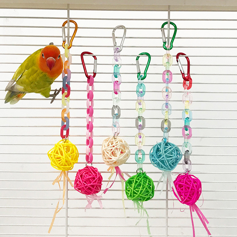 Parrot Chew Strands Bird Parakeet Bite Molar Toys Pet Bird Cage Hangable Chewing Toy Bird Items Bird Cage Toys Pet Supplies