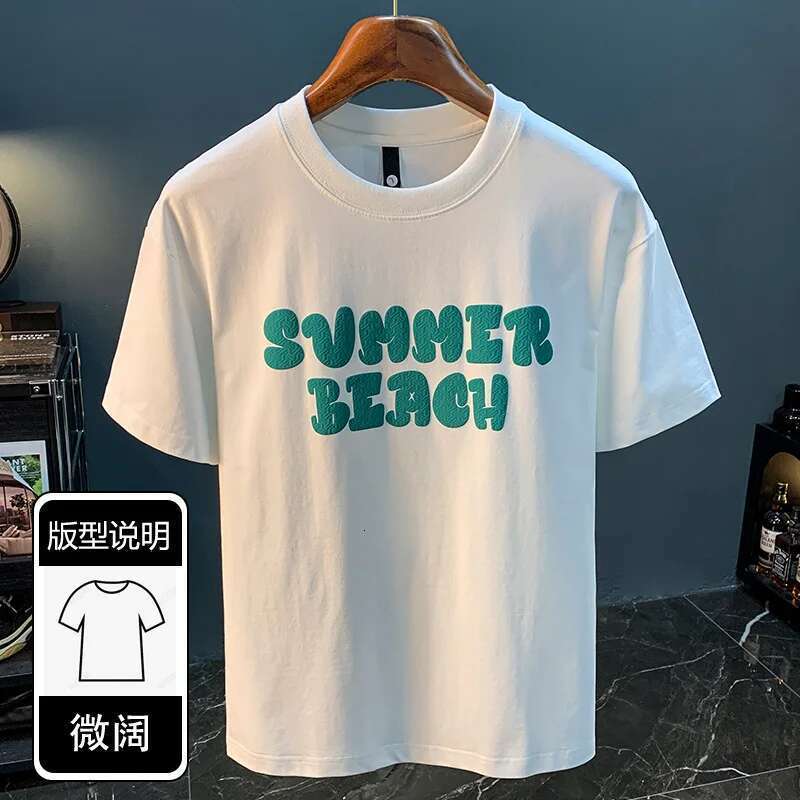 Thintt-Shirt Men's Summer Fashion Brand New Cartoon Printed Half Sleeves Clothes Sweat-Absorbent Breathable Round Neck Top