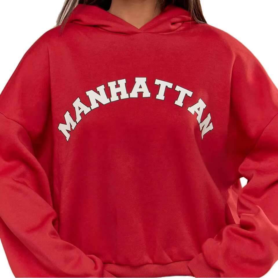 Spring And Autumn American Simple Casual Letter Hooded Bury White Unisex Sweatshirt Hoodie