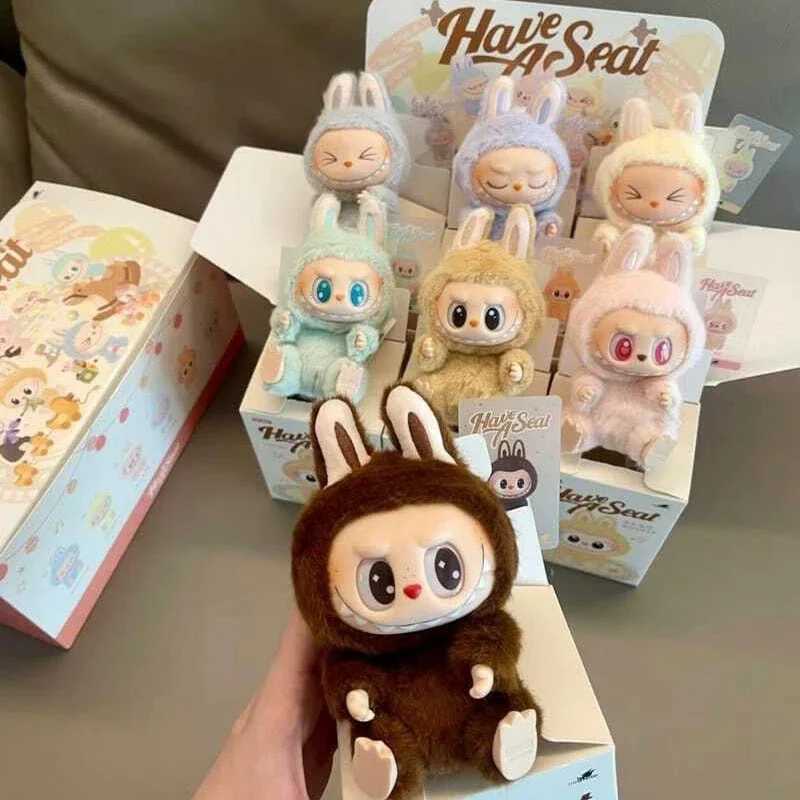 POPMART LABUBU macaroon 2nd generation sitting party vinyl plush doll surprise blind box pendant ornaments surprise giftT250305