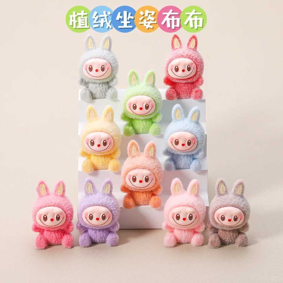 kawai 12pcs Mini hipper Labubu V1 V2 Have A Sit Cry Baby Figures Cute Doll Model Collection Decor Ornament AccessoriesT250305