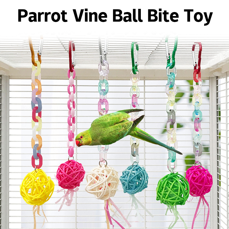 Parrot Chew Strands Bird Parakeet Bite Molar Toys Pet Bird Cage Hangable Chewing Toy Bird Items Bird Cage Toys Pet Supplies