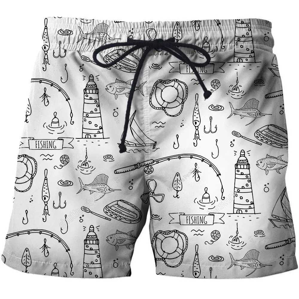 New mens swimsuit shorts animal 3D surfboard shorts beach shorts mens tight fitting clothes sports pants loose shortsXJ250304