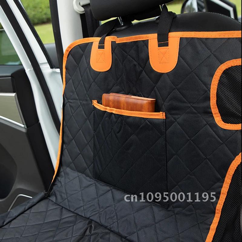 Dog Car Seat Cover Waterproof Mesh Cat Carriers Travel Mat Hammock Door Pet Side & Window Visual Protec Car Seat and with Zipper