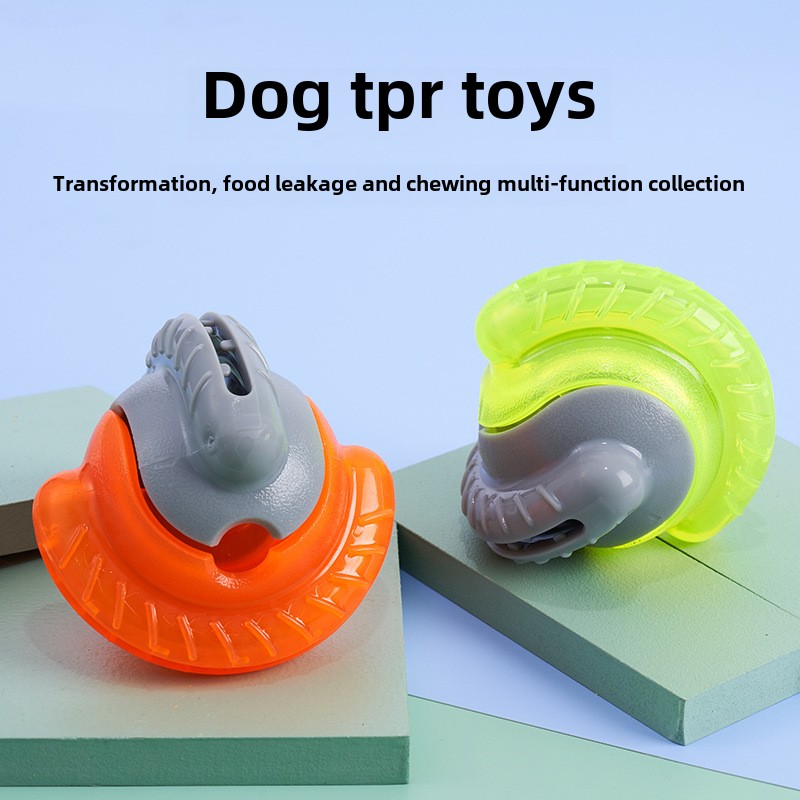 Pet Supplies TPR Gyro Leaky Food Ball Curve Rolling Dog Self-Hi Teeth Grinding Teddy Dou Nibbling Dog Toy