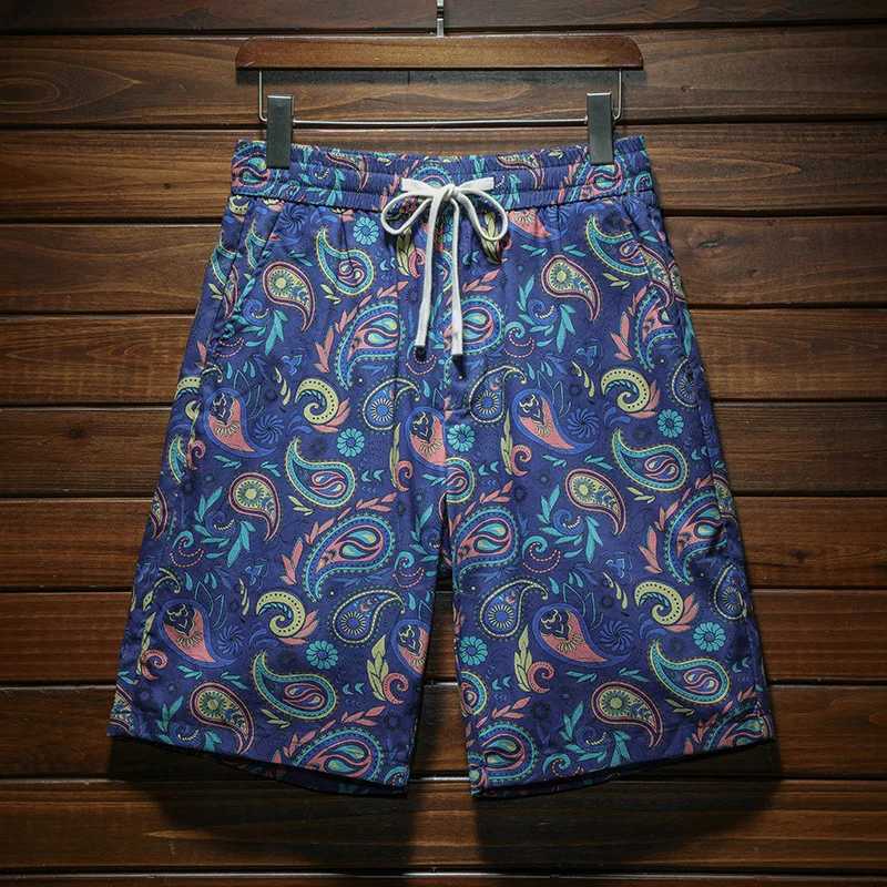 Beach shorts mens summer thin cool breathable outdoor pants handsome personality fashionable printed loose all matching casual shortsXJ250304
