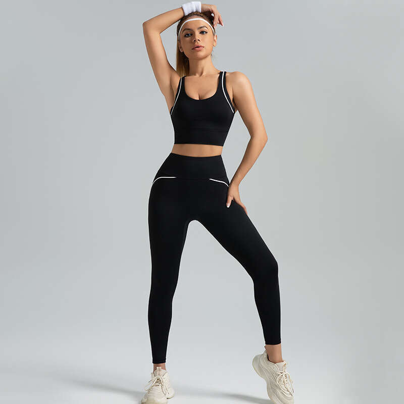 Special Zone Line Feeling Slimming High-Intensity Exercise Set, High Elasticity Breathable Yoga Suit KLMY