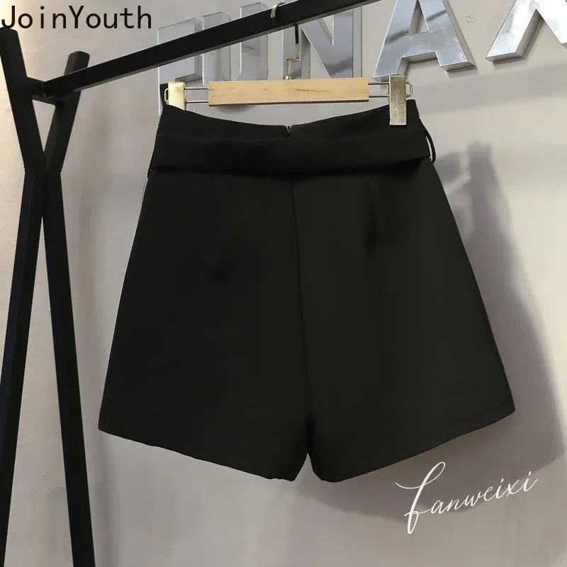Womens Temperature Shorts 2024 High Waist Heavy duty Diamond Wide Leg Pantalones Cortos De Mujer Summer Chic 250304