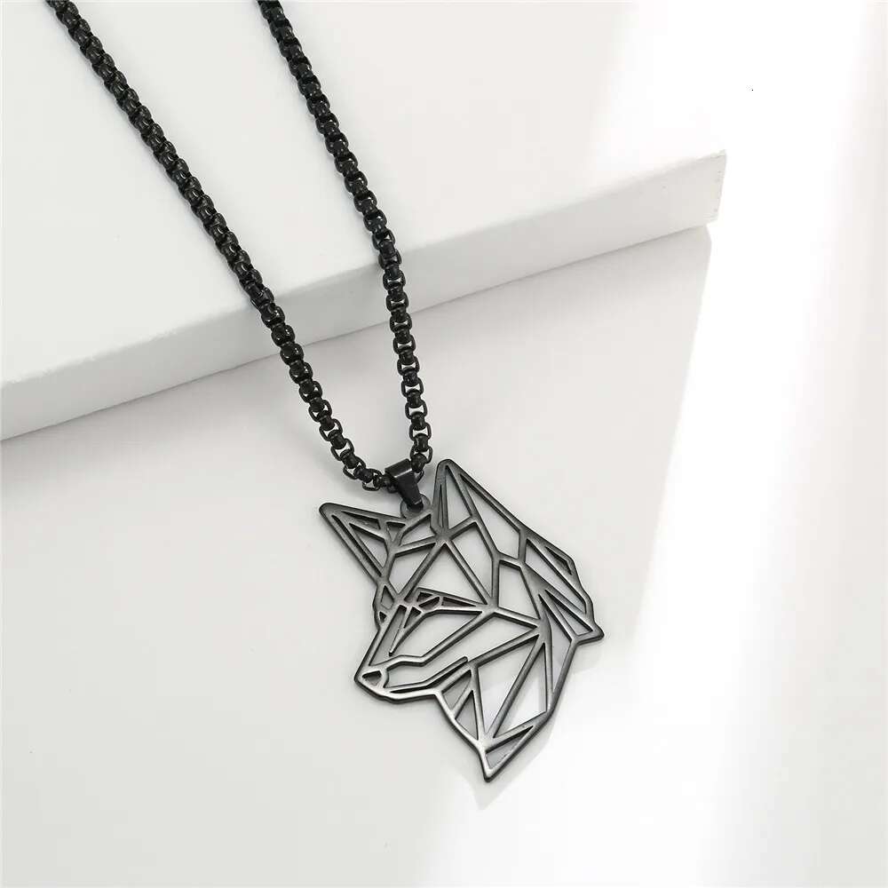 Skyrim Bear Wolf Tiger Leopard Dog Lion Animal Pendant Necklace Stainless Steel Statement Box Chain Male Men Necklaces Jewelry