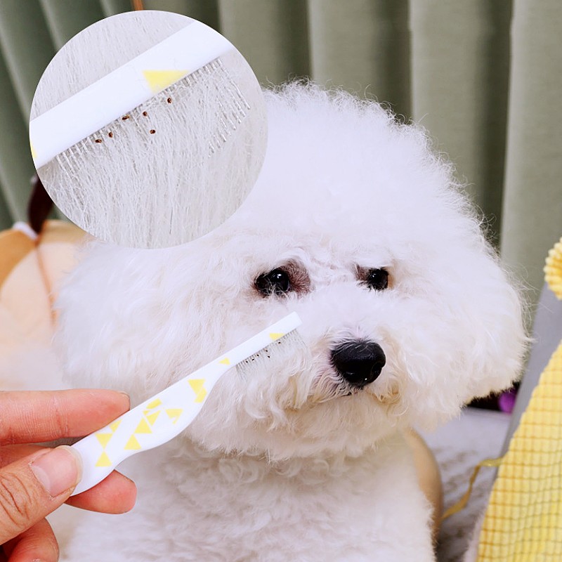 Dog Comb Small Head Dog Brush Dense Tooth Comb for Dogs Face Cleaning Cat Brush Pet Hair Remover Comfortable Handle Dogs Comb