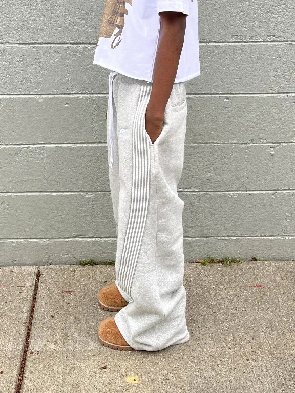 Streetwear Sweatpants Y2K Pants Harajuku Gothic Hip Hop Stripes Embroidery Baggy Casual Pants Womens Elastic Waist Jogging Pants 250304