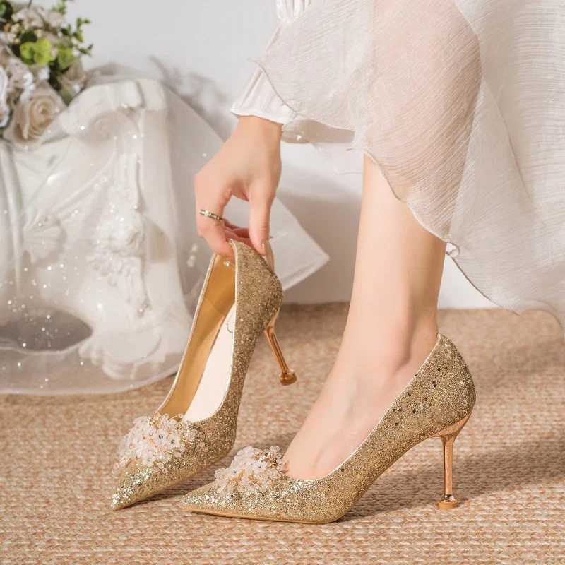 Wens Rhine Wedding Shoes New Luxury Buckle Decorative Pumps Banquet Designer High H Shoes Wen Womens Shoes Y250304