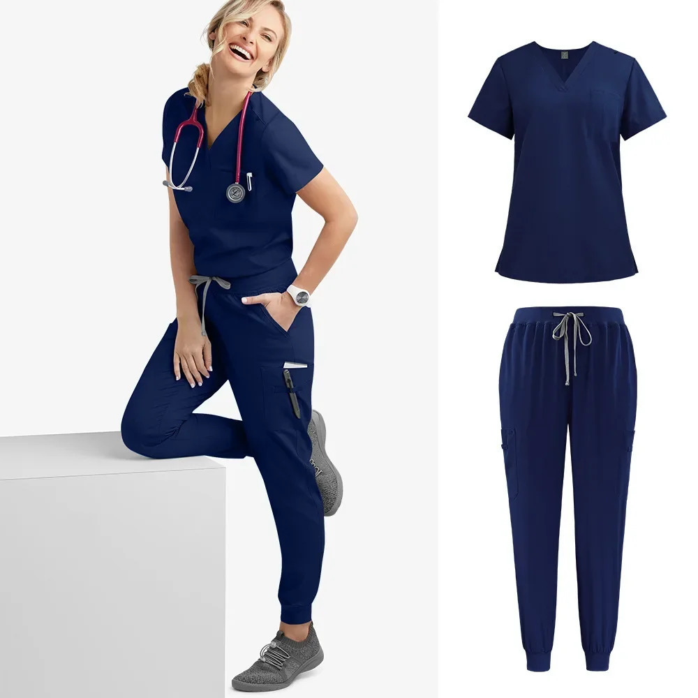 Slim Fit Nurses Uniforms Scrubs Sets Women Scrubs Tops Pant Hospital Doctors Clothing Dental Clinic Lab Salon Workwear 250304