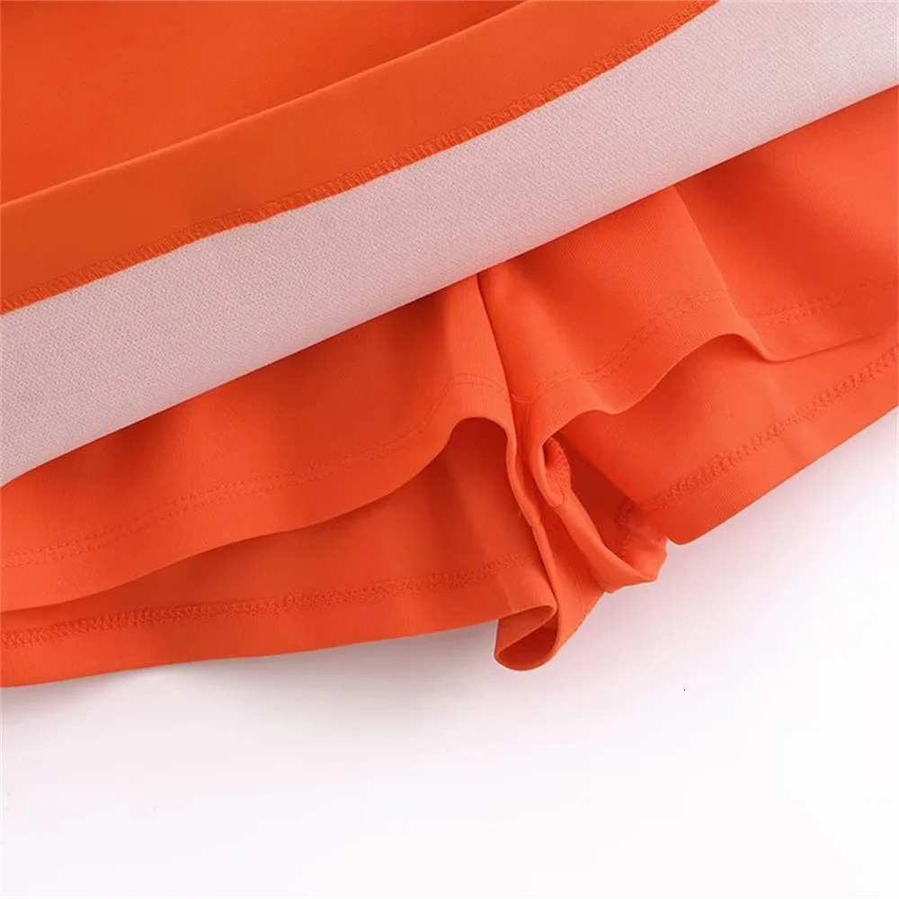 Traf Slimming Flap Decoration Shoulder Strapless Short Skirt Spring Womens Clothing 250304