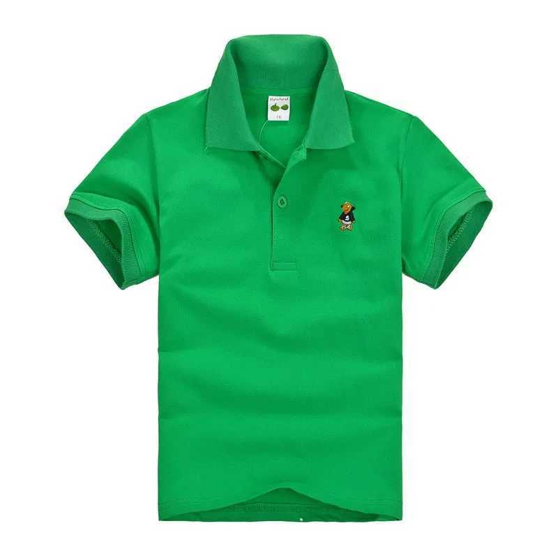 Summer Teenager POLO Shirts 3-14Yrs Children T-shirt For Girls Short-Sleeve Baby Tops Boys Tee Shirts Solid Color Kids OuterwearT250305