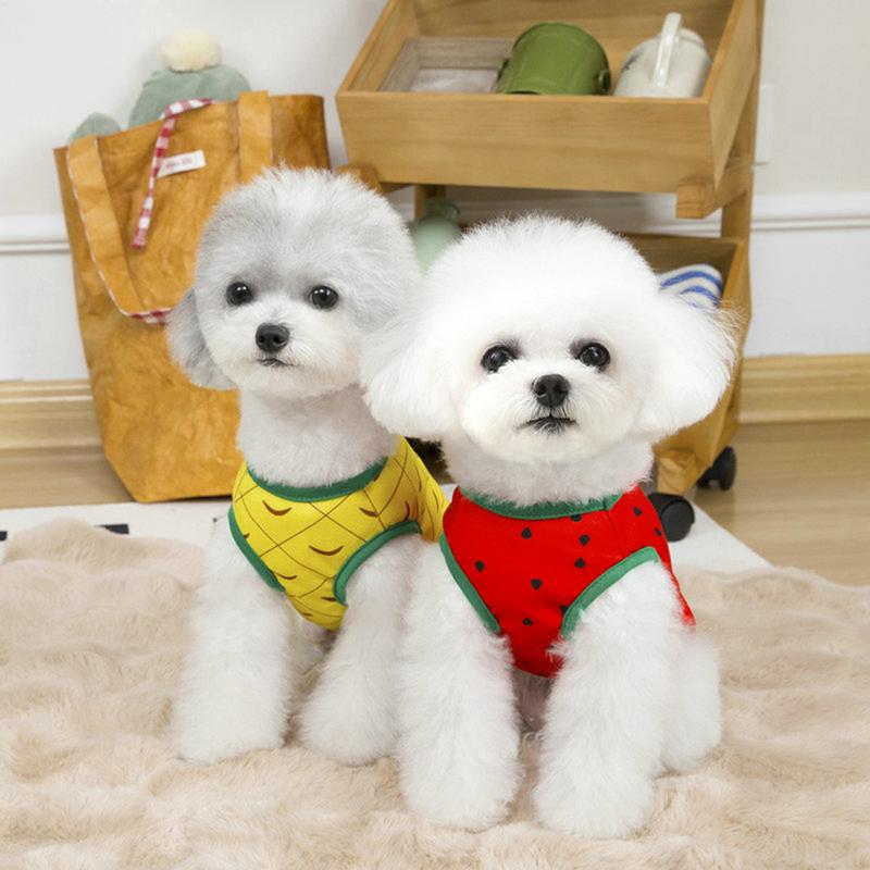 Pet Clothes For Small Dogs Summer Clothes For Pets Cute Unique Dog Cat Shirt Watermelon Pineapple Kitten Clothes Breathable Pet