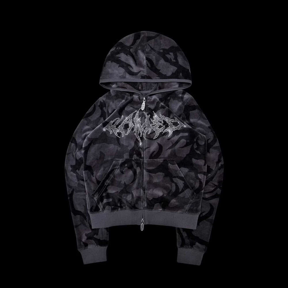 Winter niche personality street hip-hop punk style hoodie with letter print sports sweatshirt and pants